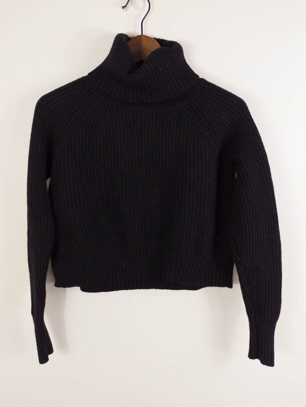 Aritzia Wilfred Free Tilberg Merino Wool Turtleneck Sweater Black Size XS